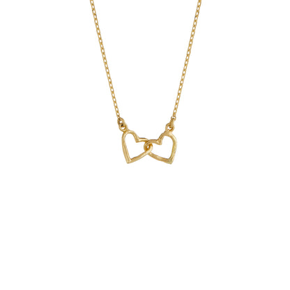 Alex Monroe 18 carat Yellow Solid Gold Teeny Tiny Linked Heart In-Line Necklace