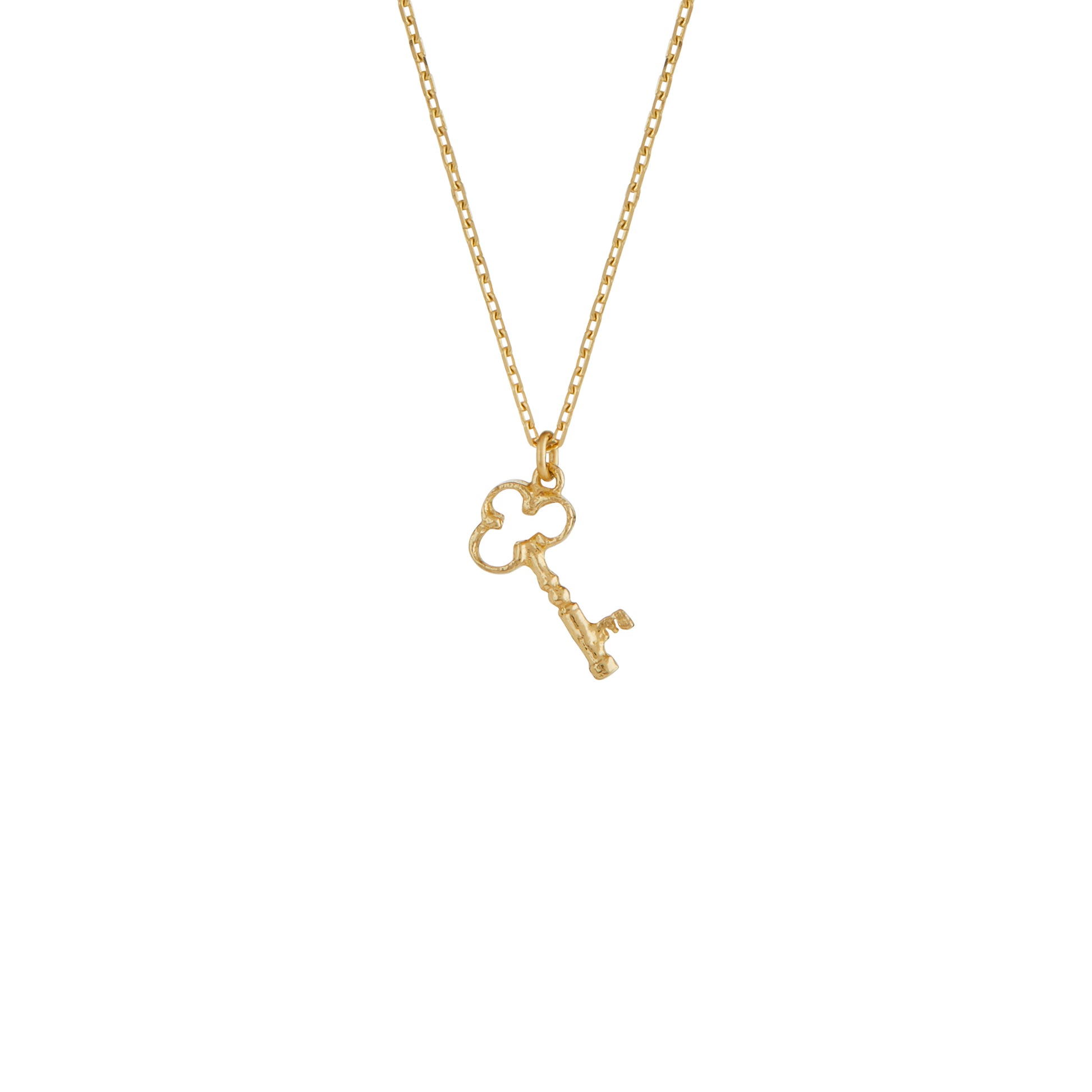 Alex Monroe 18ct Yellow Gold Teeny Tiny Garden Key Necklace 18inch necklace