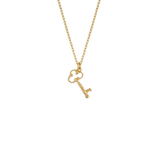 Alex Monroe 18ct Yellow Gold Teeny Tiny Garden Key Necklace 18inch necklace