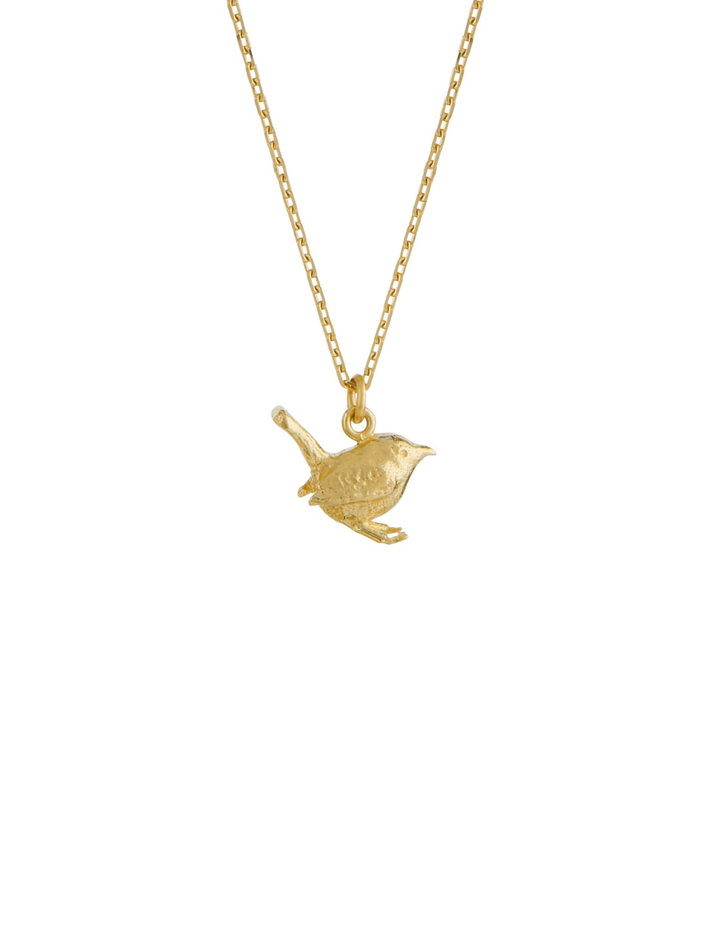 Alex Monroe 18 carat Yellow Solid Gold Teeny Tiny Wren Necklace