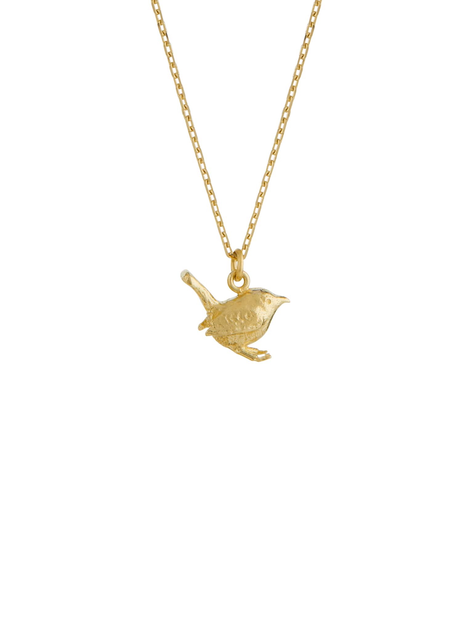 Alex Monroe 18 carat Yellow Solid Gold Teeny Tiny Wren Necklace