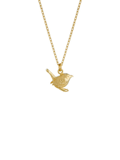 Alex Monroe 18 carat Yellow Solid Gold Teeny Tiny Wren Necklace
